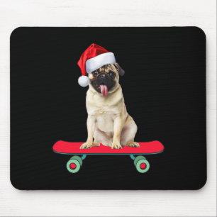 Lustiger Mops-Hund Skateboard fahrender Weihnachts Mousepad