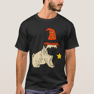 Lustiger Mops-Hund-Zauberer Halloween T-Shirt