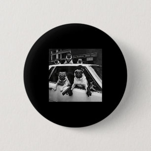 Lustiger Mops-Meme Mops-Gangster-Hund Straßenstil Button