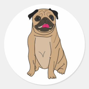 Lustiger Mops Süßer Welpe Hund Mama Hallo Liebe Runder Aufkleber