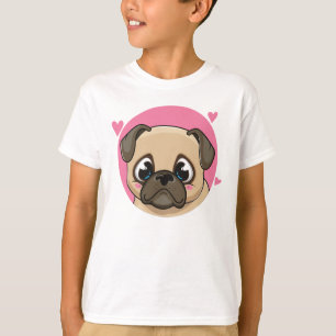 Lustiger Mops Süßer Welpe Hundeliebhaber Cartoon W T-Shirt
