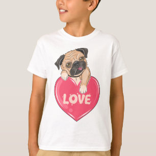Lustiger Mops Süßer Welpe Hundeliebhaber Cartoon W T-Shirt
