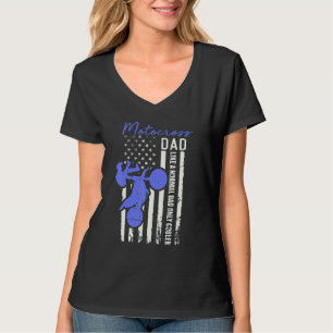 Lustiger Motocross-Vater Amerikanische US-Flagge K T-Shirt