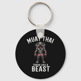 Lustiger Muay-Thai-Elefant - Kickboxen und Elefant Schlüsselanhänger