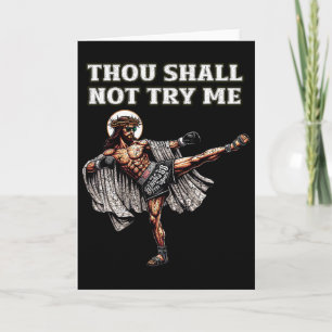 Lustiger Muay Thai Herr Jesus Thai-Boxen Kickboxen Karte
