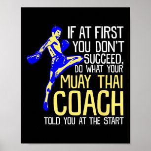 Lustiger Muay-Thai-Trainer-Boxdesign Poster