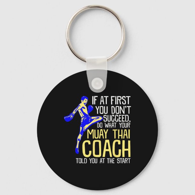 Lustiger Muay-Thai-Trainer-Boxdesign  Schlüsselanhänger (Vorderseite)