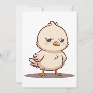Lustiger mürrischer Baby-Vogel Kawaii Cartoon Ankündigung