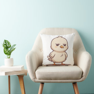 Lustiger mürrischer Baby-Vogel Kawaii Cartoon Kissen