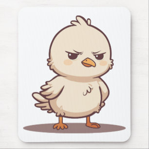 Lustiger mürrischer Baby-Vogel Kawaii Cartoon Mousepad