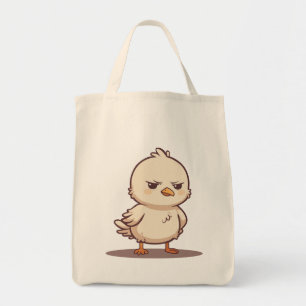 Lustiger mürrischer Baby-Vogel Kawaii Cartoon Tragetasche