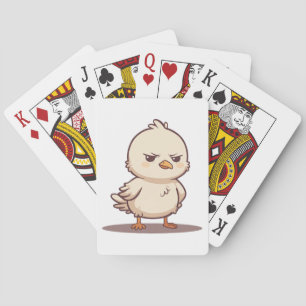 Lustiger mürrischer Babyvogel Kawaii Cartoon Spielkarten