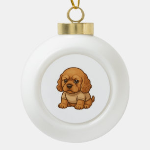 Lustiger mürrischer Hund personalisiertes Geschenk Keramik Kugel-Ornament