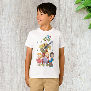 Lustiger musikalischer Clown mit tanzenden Kindern T-Shirt