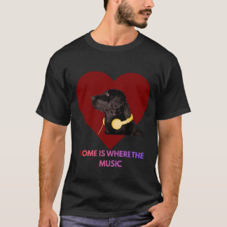 Lustiger Musikliebhaber-Hund Schwarzes Labrador-T- T-Shirt
