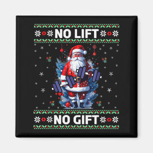 Lustiger Muskel-Weihnachtsmann hebt hässlichen Wei Magnet