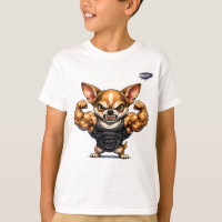 Lustiger muskulöser Chihuahua-Bodybuilder-Kinder-T