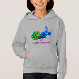 Lustiger muskulöser Pfau Cartoon Hoodie