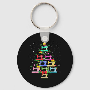 Lustiger nähender Weihnachtsbaum Weihnachtsbaumsch Schlüsselanhänger