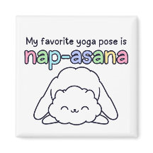 Lustiger "Nap-asana"-Schlaf-Wolken-Yoga-Magnet