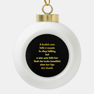 Lustiger Narr und Weiser Mann Witz Keramik Kugel-Ornament