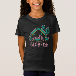 Lustiger Neon Blobfisch – Skurrile Tiefsee-Cartoon T-Shirt