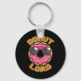 Lustiger Nerd-Donut-Lord-Videospiel-Geek-Rosa-Teig Schlüsselanhänger