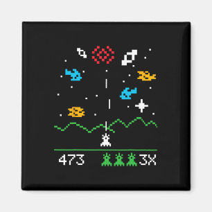 Lustiger nerdiger vintage Astrospace Videospieler Magnet