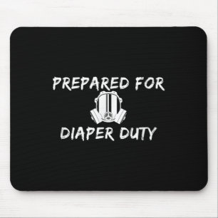 Lustiger neuer Vater auf Windel-Dienst vorbereitet Mousepad
