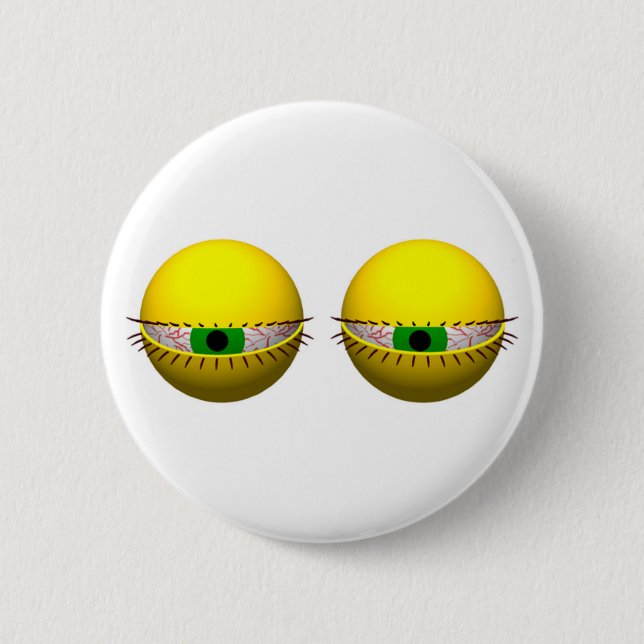 Lustiger Neuheits-Knopf mit müden Augen Button (Vorderseite)