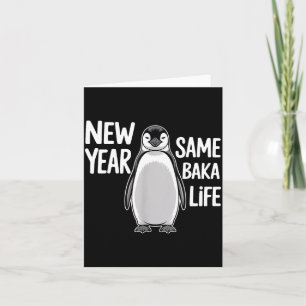 Lustiger Neujahr Pinguin Humor Neujahr Gleicher Ba Dankeskarte