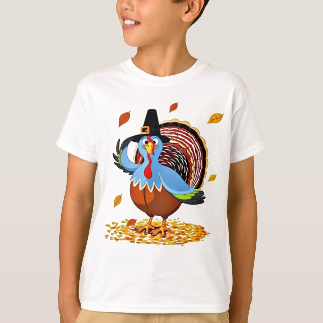 Lustiger niedlicher Erntedank die Türkei in einem T-Shirt (Vorderseite)