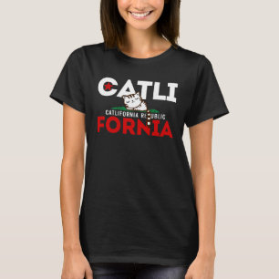 Lustiger niedlicher Katzen-T - Shirt Kaliforniens