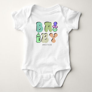 Lustiger niedlicher personalisierter Baby-Name-Bod Baby Strampler