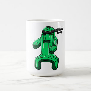 Lustiger Ninja Kaktus Cartoon Kaffeetasse