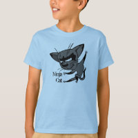 Lustiger Ninja Katzen-Jungen-T - Shirt