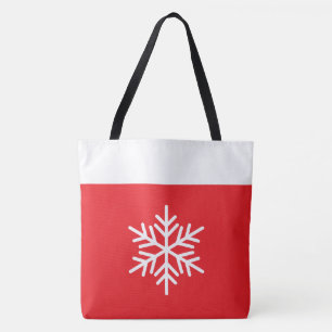 Lustiger nordischer Schneeflocke Weißer Rand an We Tasche