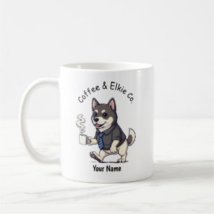 Lustiger Norwegischer Elchhund-Hund-Geschäftsanzug Kaffeetasse