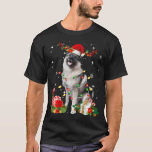 Lustiger Norwegischer Elchhund Weihnachtsmann Hut  T-Shirt