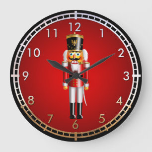 Lustiger Nussknacker-Spielzeug-Soldat-Cartoon Große Wanduhr