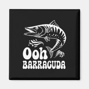 Lustiger Ohh-Barrakuda-Angler für Rockmusikliebhab Magnet
