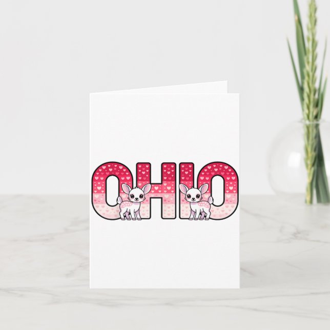 Lustiger Ohio-Hirsch Mittelwestliche Party O-h-i-o Karte (Vorderseite)