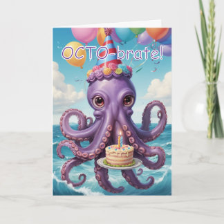 Lustiger Oktopus-Geburtstagsgruß - Oktopus-feier Karte