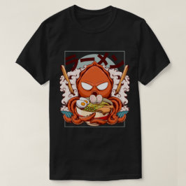 Lustiger Oktopus-Koch hält Ramen-Schüssel T-Shirt