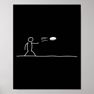 Lustiger One-Line-Art-Disc-Golf-Spieler Sket Golfe Poster