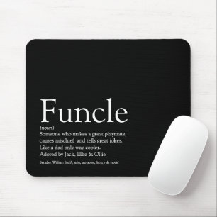 Lustiger Onkel Fun Cool Modern Schwarz-Weiß Mousepad