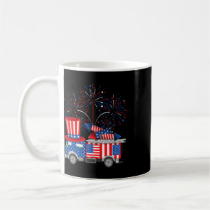 Lustiger Onkel-Sam-Feuerwehrwagen und Feuerwerk US Kaffeetasse