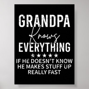 Lustiger Opa weiß alles Vintage-Geschenk Poster