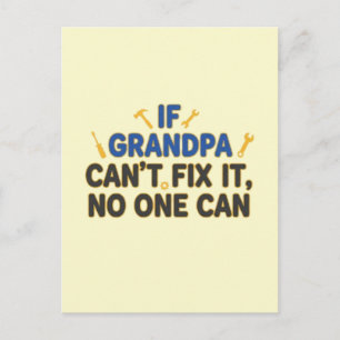 Lustiger Opa (Wenn Opa es nicht reparieren kann, k Postkarte