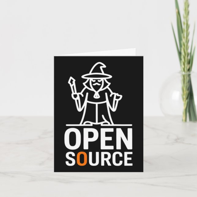 Lustiger Open-Source-Fehlerzauberer, der minimalis Karte (Vorderseite)